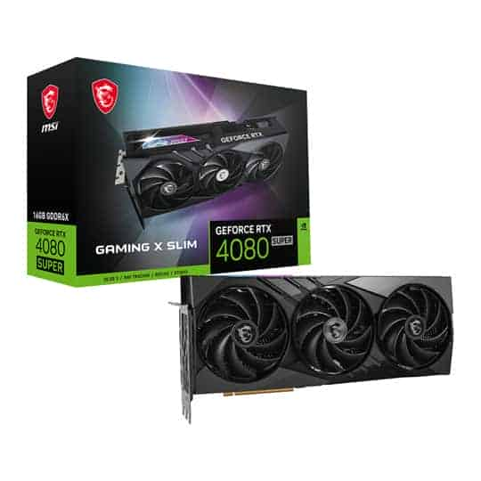 MSI NVIDIA GeForce RTX 4080 SUPER 16GB GAMING X SLIM Ada Lovelace Graphics Card